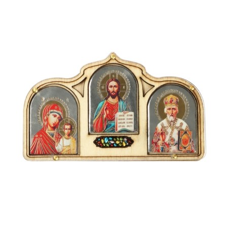 Save and save the icon in the car, triptych, wood, incense-1