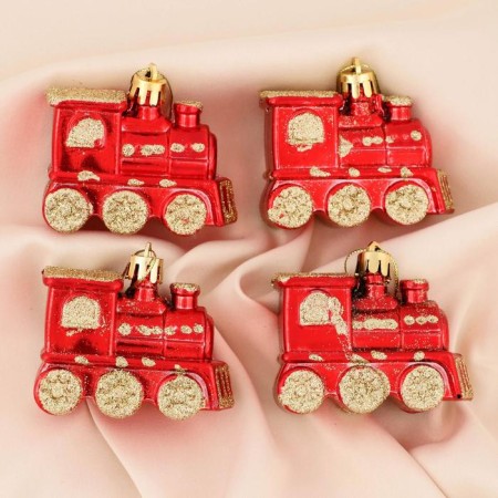 Jewelry decoration "Steam" (set 4 pcs) 6.5x4.5 cm, red-gold