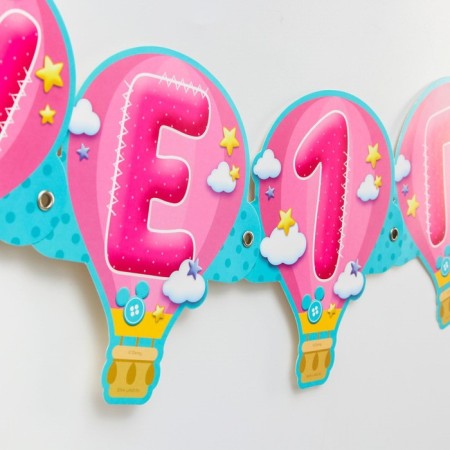 Garland on the eyelets "I am 1 year", length 137 cm, Minnie Mouse-5