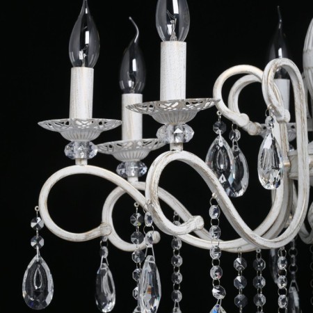 Aurora chandelier, 8x60W E14, white color, gold-3