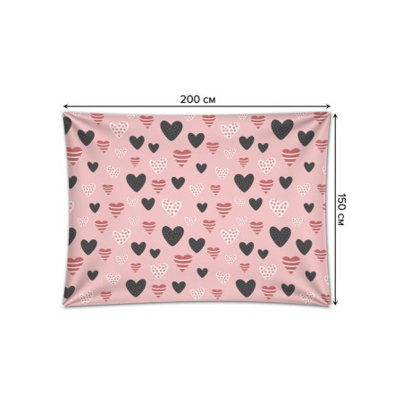 Decorative panel with photo printing "Assorted hearts", horizontal, size 150x200 cm-1