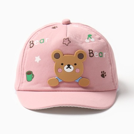 Baby Minaku cap "Bear", pink color, size 48-50-1