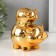 Pigger Ceramics "Two Golden Pigs - Pyramid" 12.5x8x14 cm