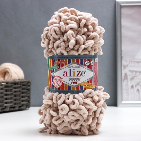 Yarn "Puffy Fine" 100% micropoliester 14.5m/100g (599 ivory)