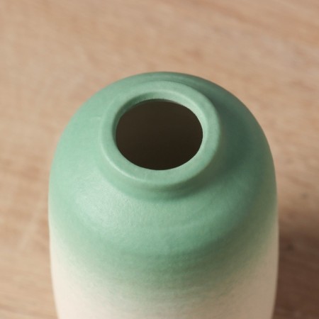 VAZA Ceramics Table "Heidi" Classic, 11x6 cm, white-green-1