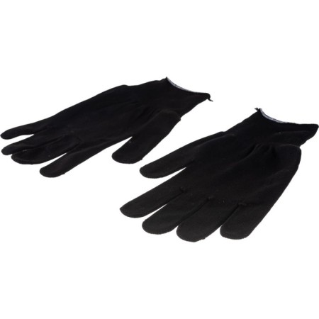 Nylon gloves, knitting class 13, with PVC dots, size 10, black-1