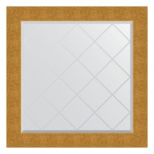 Mirror with engraving in the baguette frame, gold minting 90 mm, 86x86 cm