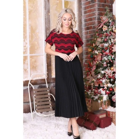 Female dress, size 42, black color, burgundy-7