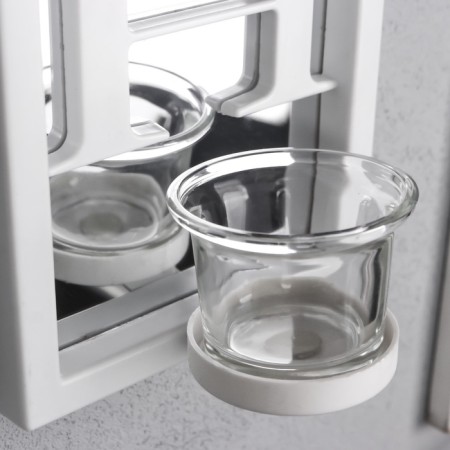 Climber Plastic, glass for 1 candle "Reflection" D-4 cm white 8x12x41 cm-2