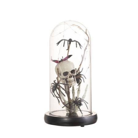 Halloween lamp “Skull with spiders” 1.5W, LED, 3XAAA, Black USB 11x11x21cm-9