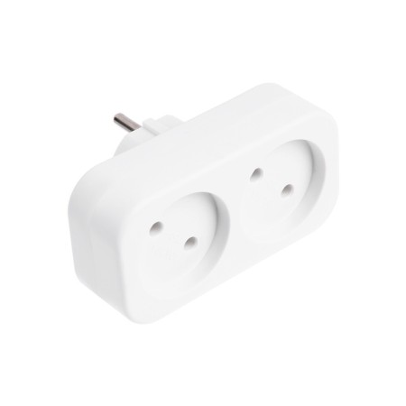 Switch, 2 sockets, 10A, without salary, 220 V, white