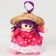 Soft toy "Doll" in a pink dress, on a suspension, 10 cm