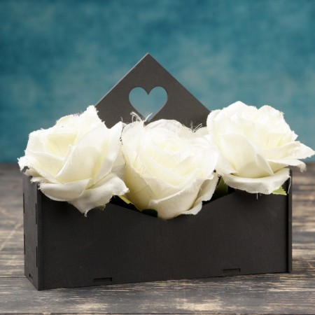 Kashpo wooden 21 × 6 × 18 cm envelope "Good heart", Black give beautifully