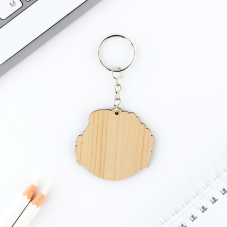 Key keychain "Wooden" Soul in Gelik ", 5 x 4.6 cm-3