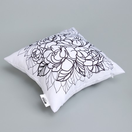 Pillowcase for coloring "peonies", 30 x 30 cm-7