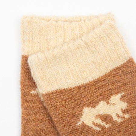 Baby socks with camel wool, nut color, rr 22 (10-12 years)-1