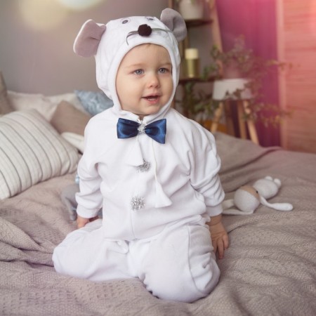 Carnival costume for babies “Mouse with a butterfly”, velor, cotton, height 74-92 cm-1