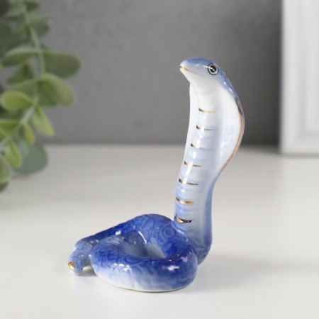 Souvenir Ceramics "Blue Cobra" with gold 5x6.2x7.7 cm-1