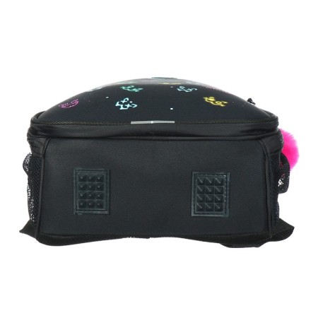School backpack 38 x 30 x 16 cm, ergonomic back, Stavia "Neon", black-6