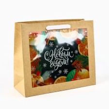New Year's Craft gift package with the New Year's Mandarinka plastic window, 31 x 26 x 11 cm, New Year