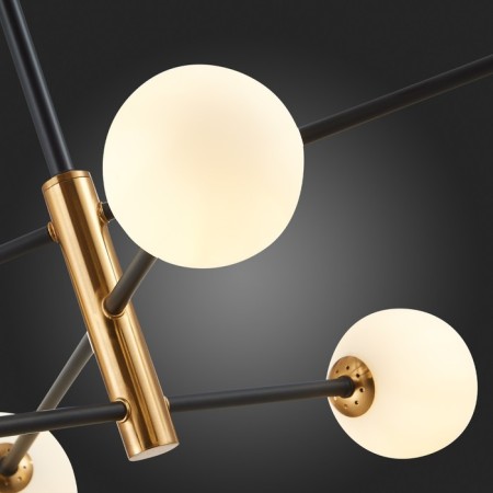 Ceiling EVOLUCE lamp. Sle220103-06. Arcola. 6x5 watts, G9, 4000k, 98x98x58 cm, black color, bronze-7