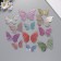 Stick paper, plastic "Flower butterflies" sparkles Color set 12 pcs 12 cm, 10 cm 8 cm 1052425