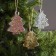 A set of Christmas tree balls "Christmas trees" 3 pcs., Battery, 1 LED, glow warm white, RGB, white