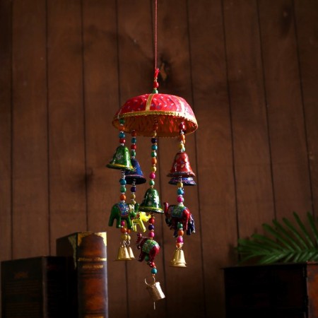 Interior suspension with bells "Elephants" 15x15x34 cm mix-3