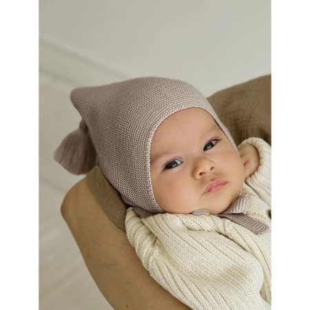 Hat with a brush Children's Amarobaby Pure Love Sweet, size 44-46 cm, brown color-3