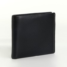 Male purse for magnet, clip for bills, separation for SIM cards, black color
