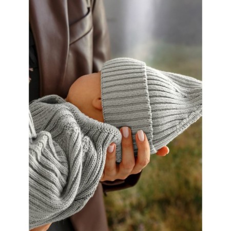 Cap with lapel Children's Amarobaby Pure Love Tot, size 46-48 cm, color gray color-9