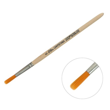 Brush Synthetics Round No. 5 (clip diameter 5 mm; hair length 20 mm), wooden handle, calligrata-3