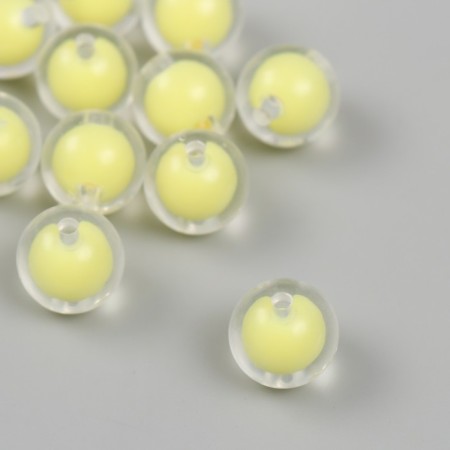 Beads for creativity plastic "yellow" glossy set 30 g d = 1.6 cm