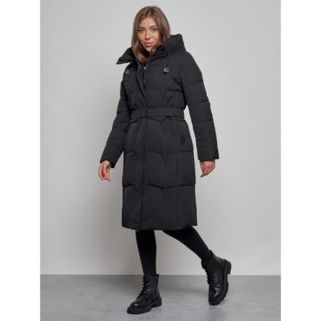 Coat insulated winter female, size 44, black color-2