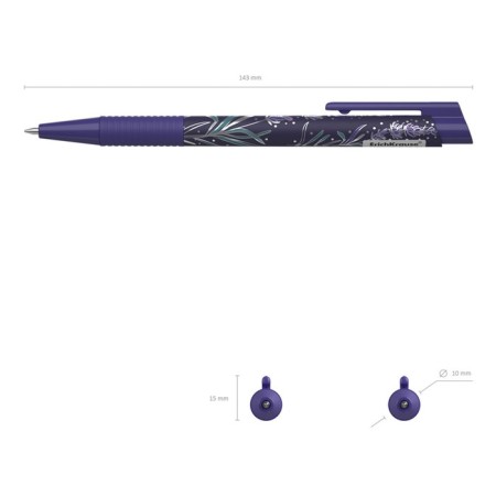 Handle Automatic Erichkrause Lavender Matic & Grip, rubber emphasis, node 0.7 mm, blue ink, letter line 1,200 meters, mix-2