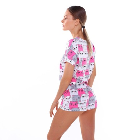 Female homemade set (T -shirt/shorts), pink color, size 46 (m)-2