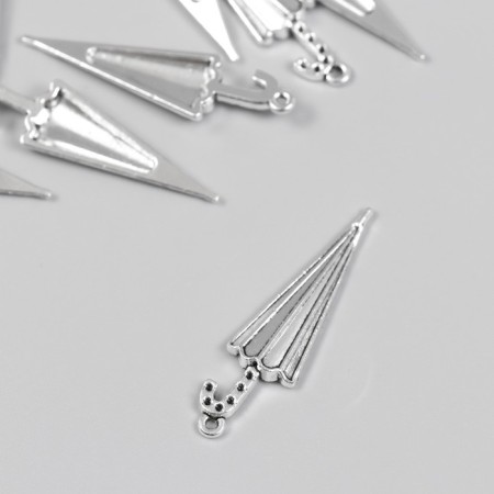 Decor for creativity Metal "Umbrella composed" set 10 pcs silver 1.1x4.2 cm