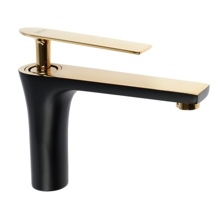 Zein Z3874 sink mixer, single -leaf, pour height 12 cm, brass, black/Gold