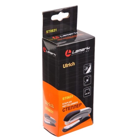 Stapler No. 24/6 and 26/6 Lamark Ulrich, black, metal case, built -in anti -stepler, bracket indicator, up to 20 sheets-5