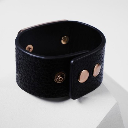 Bracelet Skin "Pompeii" rhinestones, white-black color in gold, 21 cm-2