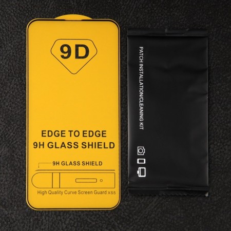 Protective glass for iPhone 13/13 Pro/14, 9h, 0.33 mm, black frame-1