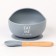 Baby plate on a suction cup, spoon, m & b, gray