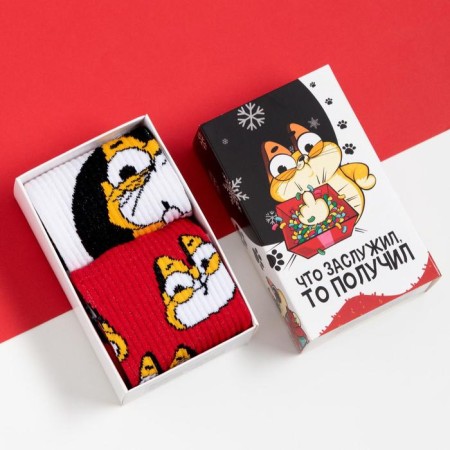 A set of New Year's male socks "cat" p. 41-44