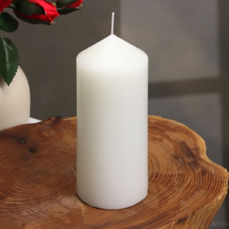 Interior candle "column", white, 6x14 cm-1