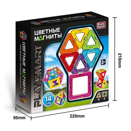 Designer magnetic "colored magnets", 14 parts-6