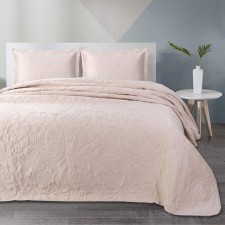 A set with a vertical bedspread, size 240x260 cm, 50x70 cm - 2 pcs, color cream