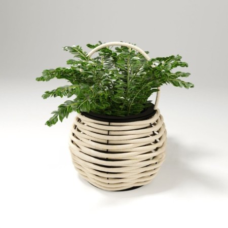 Wazon woven, 38 × 40 cm, white, 20 l, Deckwood-1