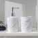 A set of accessories for the bathroom "Foliage", 2 items (soap dispenser, glass), white color