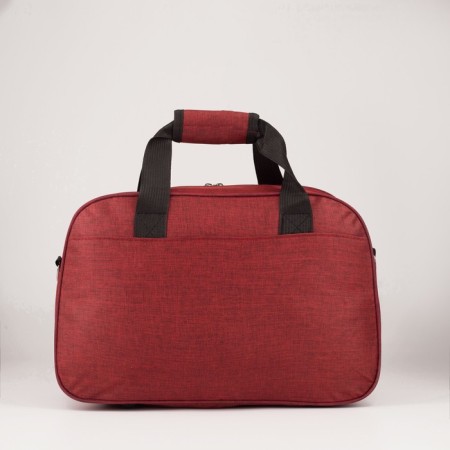 Road bag with lightning, external pocket, long belt, burgundy color-1