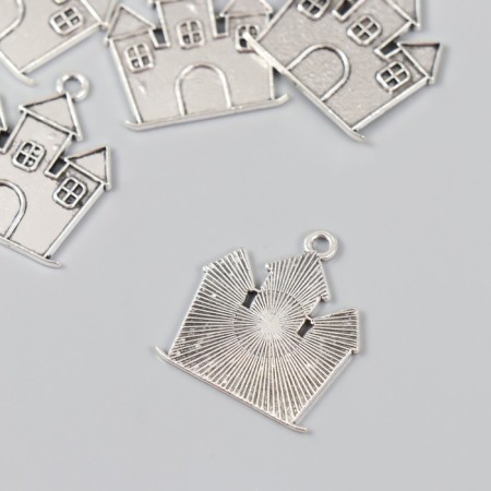 Decor for creativity Metal "Castle" silver 2.4x2.1 cm-1